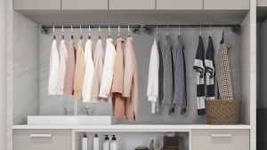 Industrial Iron Pipe Clothes Rack Metal Clothes Rack Wall-Mounted Hanger Clothing Storage Clothes Rod Drying Hanger