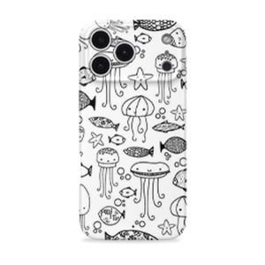 Cute Cute Sea Animals Pattern Phone Case for iPhone 17 16 15 14 Pro Max Plus Mini iPhone Air 2-in-1 Dual-Layer PC TPU Cover