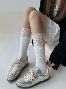 Ningxiaoyi Lace Big Lace Socks Womens Spring Ballet Style Tube Socks Japanese Style Loose Socks Lace Lace Cotton Socks