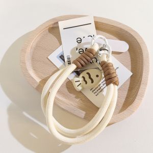 Adorable Black Milk White Fish Phone Case Charm Short Nylon Weaving Keychain Mobile Phone Accessories Universal Backpack Car Key Pendants