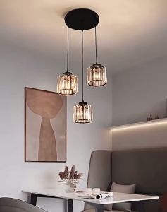 LED Ceiling light Kitchen Dining Room partition balcony 3 crystal chandelier stairs Shop decoration adjustable 3 colors