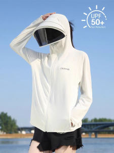 Womens Summer Thin UV Protection Clothing Electric Vehicle Hat Integrated Detachable Cap Sleeveless Outerwear Polyester