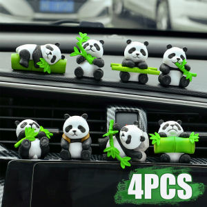 4 cái gấu trúc hoạt hình dễ thương Đồ trang trí xe hộp giữa xe ô tô đồ trang trí bàn làm việc đồ trang trí trang trí nội thất xe hơi nhỏ