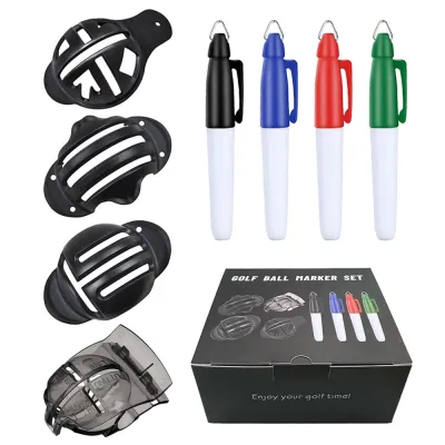 8Pack Golf Ball Marker Kit Professional Alignment Identification Tool4 Golf Ball Marking Stencils and 4 Colors Golf Ball Marker