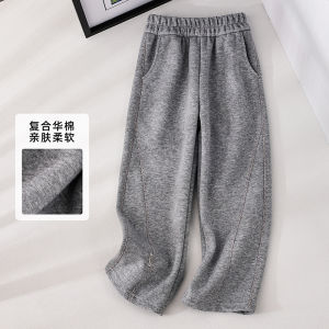 Fashionable Patchwork Straight Leg Pants Spring Clothing for Girls Loose Long Trousers Childrens Wear Casual Cotton Blend Fabric