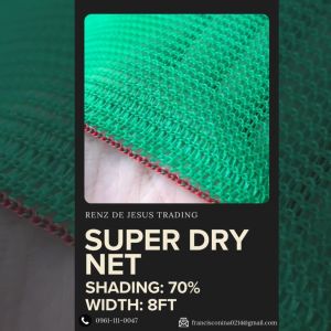 SHADING NET 70% HIGH QUALITY 8Ft X 30Meters 1 ROLL SUPER DRY NET Used to Protect Plants from Sun Exposure in Garden - Greenhouses - SHADING - Poultry - Farm - Fishing - ALL PURPOSE NET