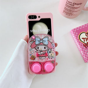 MeiLetiKuLoMi Game Console ZFlip6 Phone Case Foldable Screen ZFlip5 Protective Cover Cartoon Cinnamon Dog ZFlip4 Anti-Fall Shell ZFlip3 Cute Womens Model W24 Flip Cover