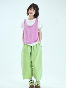 KECHU | Summer New Lightweight Loose Balloon Pants for Middle to Older Girls Water-washed Cotton