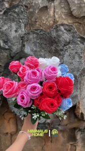 Bunga Plastik Rose 7 Kuntum Mawar Hias Artificial
