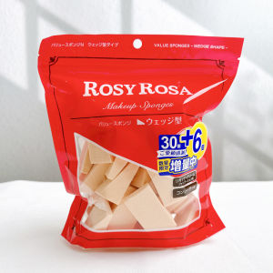 Rosy Rosa คุณภาพระดับพรีเมียม แปรงแต่งหน้าแบบซับน้ำ แป้งฝุ่นแบบเนื้อเจล 3 มิติ ด้านบนเป็นสี่เหลี่ยม ส่วนบนเป็นสามเหลี่ยม