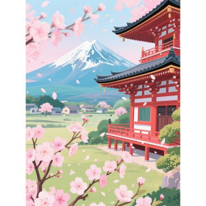 500/1000/1200/2000Pieces Adult Japanese Mount Fuji Cherry Blossoms Jigsaw Puzzle Stress Relief Entertainment Toys Puzzles Gift