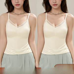 MiiOW | เสื้อชั้นในแบบมีโครงแขนกุดคอวีไซส์ใหญ่สำหรับผู้หญิง MiiOW Cat Brand ทรงสลิมฟิต พร้อมแผ่นเสริมหน้าอก ช่วงฤดูร้อน