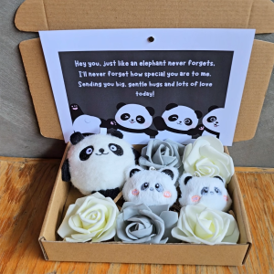 ✨ Cute White Black Panda Bear Panda Items Collectibles Plushie Stuffed Toys Valentines Romance Custom Message