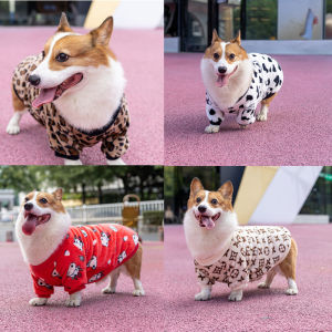 Kogi Dog Winter Thickened Fleece Warmth Sleepwear Autumn Clothes Teddy Small Medium Dogs Shiba Inu Pet Clothes Casual Style