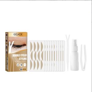 EELHOE Double Eyelid Tape Invisible Lace Olive Shape Type Lasting Waterproof Glue-free Natural Mesh Will Stick Beautiful Eye Design Glue-free Invisible Eyelid Stickers Lace Mesh Eyes Lift Strips Adhesive Waterproof Double Eyelid Tape Makeup Tools