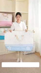 กระเป๋าเก็บเสื้อผ้า ผ้าห่ม ของใช้ เรียบหรูโทนพาสเทล ใช้เดินทางได้ มี3ขนาด