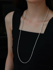 Zhaoliying Silver Fragments Pearl Necklace Sweater Chain Long New Chinese Style Luxury Xiaomi Bead Layered Necklace Womens Jewelry