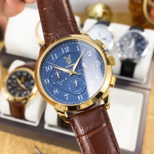 PLAYBOY นาฬิกาผู้ชาย2025 นาฬิกาผู้ชายกันน้ำ กันกระแทก 100% Authentic watch men ยแฟชั่นกีฬาหนังโครโนกราฟกันน้ำนาฬิกาข้อมือ