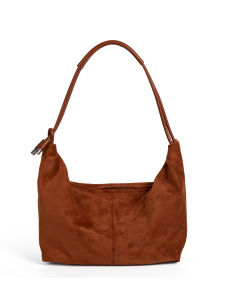 Dotlyn Retro Large Capacity Fashionable Hobo Bag Luxury Suede Shoulder Bag Women Casual Zipper Closure Soft PU Leather