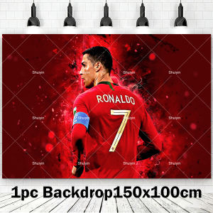 Beast Kingdom | 2026 Football SuperStar Num7 Fan Birthday Decorations CR7 DIY Party Supplies Banner Latex Balloon Cake Topper Decor Set Boy Gift