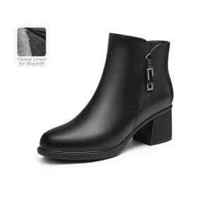 Reddragonfly | Fur-lined Warm Leather Boots for Middle-aged Women