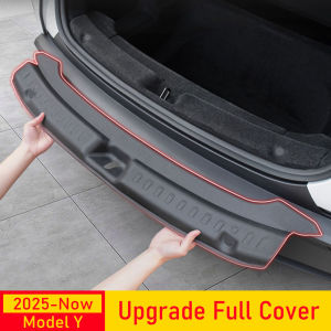 For Tesla Model Y Juniper Launch Trunk Sill Plate Protector TPE Trunk Mat Cover Rear Bumper Guard Pad Anti-scratch Accessories