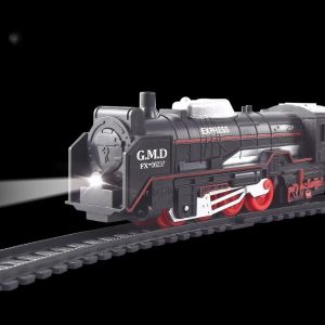Electric train track set with lights vintage style childrens railway toys Christmas gift