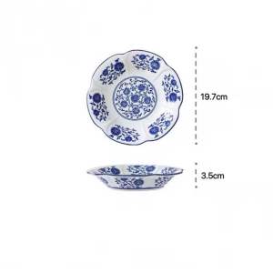 8”-12” Blue And White Series Ceramic Clivia Plate Serving Plate Microwave Safe | Pinggan Hidangan Seramik Corak Biru Putih 青花陶瓷君子兰饭盘面盘