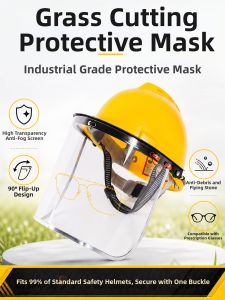 TAODUN | Facial Protection Mask For Weed Trimmer Shredding Debris Impact Resistance Adjustable Glass Compatible