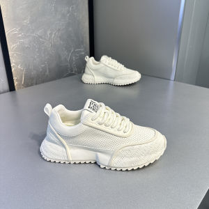 Design Wind Crafted Dad Shoes Mens Trendy Pure Color Bottom Print 3D Design Lightweight Rubber Sole All-Season Footwear