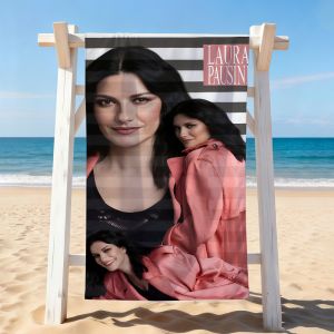 Hasbro | Singer L-Laura Pausini YO CANTO 2 Towel Drying Bath Towel Applicable To Light Swimming Camping Yoga Beach Out