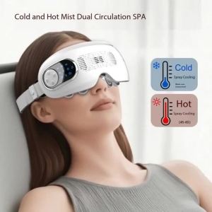 Eye Massager for Migraines Vibrating Hot&Cold Mist Eye Acupoint Massage Mask Relieve Stress Eye Care Device for Improve Sleep