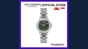 LEE COOPER OFFICIAL Women Couple Watch Perfect Match Green Metal Band Silver Watch Water Resistant Affordable Branded Timepiece (2 Years Warranty) LC07369.370