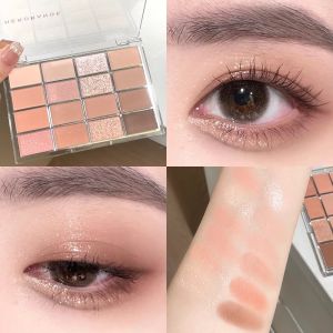 Herorange 16-Color Eyeshadow Palette Natural Nude Shimmer Beginner-Friendly Earth Tone Matte Glitter Daily Smokey Eye Makeup