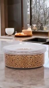 Hộp lạnh tròn nắp vặn 400ml nhựa VIỆT NHẬT - Trong suốt đựng thực phẩm đồ ăn để tủ lạnh - 6612