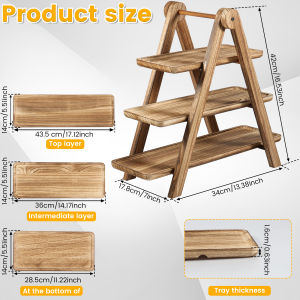 3 Tiers Wooden Cake Stand Multifunctional Food Serving Tray Cupcake Display Stand Detachable Dessert Party Organizer Tray
