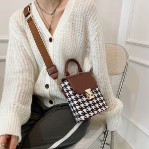 Kstyle Classy Elegant Fashion Stylish Vintage Premium PU Leather Winter Woolen Sling Bag Tote Bag Shoulder bag Handbag Crossbody Bag Beg Wanita- 9746