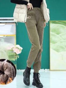 European Goods Classy Fleece-lined Thickened Harem Casual Pants Baggy Pants Women 2023 Fall/Winter Hot-Selling Jogger Pants Outwear Sweatpants