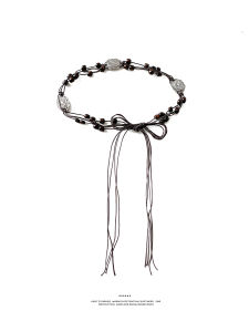 WEIAI | Bohemian Style Woven Wood Bead Waist Chain For Women Vintage High-End Feeling Skirt Waist Cord Ethnic Trend Accessory