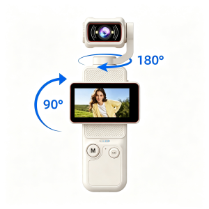 Camera Hành Động WIFI 1080P Với Bộ Ổn Định Gimbal Màn Hình Lật 1.97 Inch Xoay 180 Độ ° Camera Thể Thao Kỹ Thuật Số Bỏ Túi Có Ống Kính Xoay