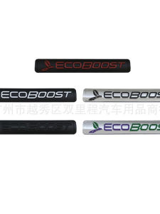 โลโก้รถยนต์เหล็ก Ford ECOBOOST สำหรับตกแต่งรถ ป้ายด้านข้าง ป้ายด้านหลัง วัสดุอะลูมิเนียม อุปกรณ์ตกแต่งรถยนต์