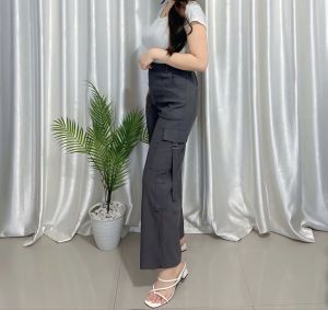 TARAYUSSI - Lalisa NEW - Celana Culotte Cargo Strech Premium Cotton Twill / Kulot Kargo Wanita Highwaist Kekinian dengan 4 saku - celana panjang kargo melar