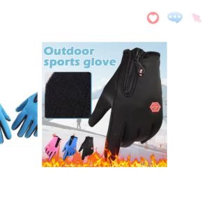 Winter Warm Gloves For Men Waterproof Windproof Cold Gloves Snowboard Motorcycle Riding Driving Warm Touchscreen Zipper Glove