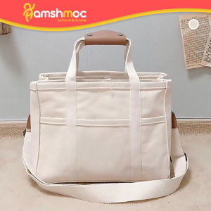 Hamshmoc Minimalistic Baby Diaper Bag Organizer Large Capacity With Multiple Pockets Infant New Born Nursing Bag Multi-Function With Stroller Strap For Baby Traveling