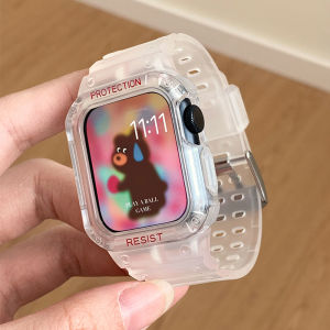 For Apple Watch Band 45mm 44mm 42mm 38mm 40mm 41mm With Protective Case Rugged Bands for Apple Watch SE and iWatch Series 8 7 6 5 4 3 2 1