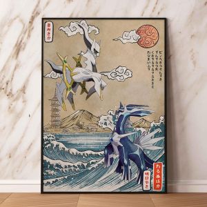 KAYOU | Pokemon Gyarados Cổ Điển Anime Canvas Nghệ Thuật Treo Tường Hiện Đại Trừu Tượng Trang Trí Phòng Khách Nhà Không Có Khung Trang Trí