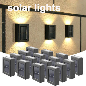 2PCS LED Outdoor Solar Light Solar Wall Lamp Waterproof IP65 Waterproof Garden Light Solar Powered Sunlight Street Light