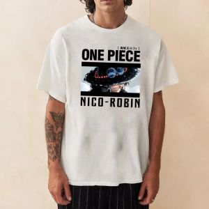One Piece Mens T-shirt Nico Robin Summer Japanese Anime Autumn Boys Children Short Sleeve Casual Parent-Child Outfit