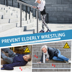 🚀Local Warehouse🚀304 Stainless Steel Handrail for Deck Stairs Indoor Outdoor Metal Balustrade Hand Railing Round Pipe Tube Brushed Rail Bars Adjustable Angle Fits 1 to 3 Steps - Complete Kit (Silver) 2.62ft