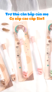 Cọ bình sữa đầu mút xốp Misan 5in1 tích hợp đa năng cao cấp cọ cửa đầu númCọ rửa bình ống hút Misan tiện lợi cho bé